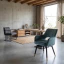Lenno Armstuhl - Stoff Adore 31 Graublau (drehbar) - Tower Living