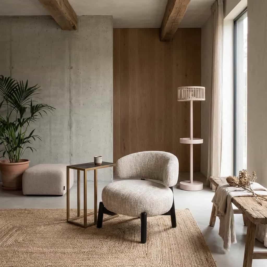 Loungesessel Ornella beige angora