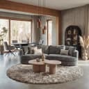 Melzo Beistelltisch rund beige 60 cm - Tower Living