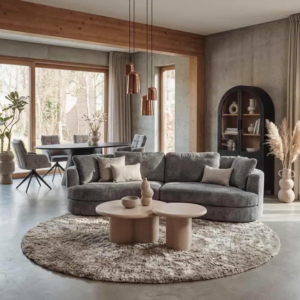 Melzo Beistelltisch rund beige 60 cm