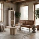 Melzo Esstisch rund beige 150 cm - Tower Living