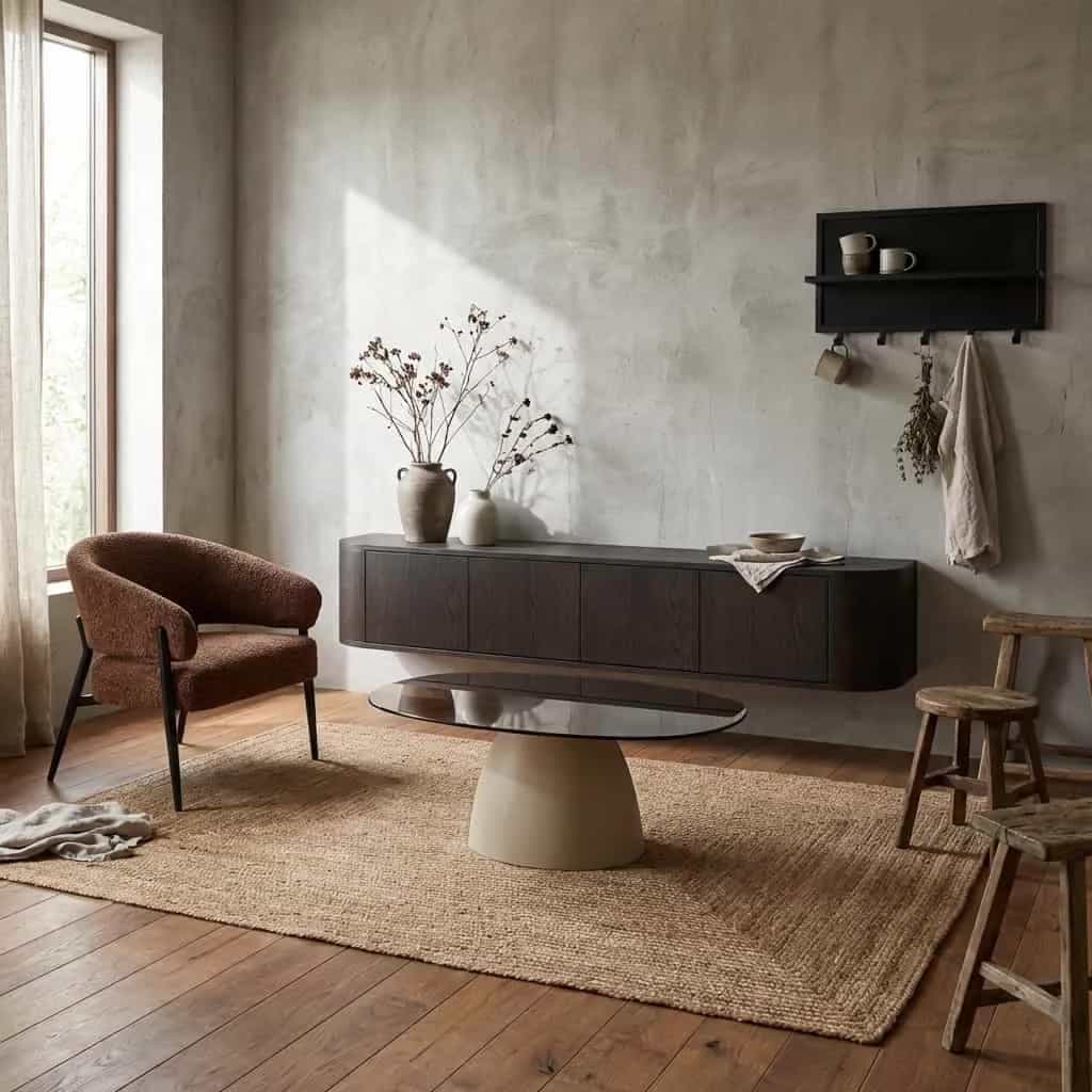 TV-Möbel Novero Espresso, wandmontiert, 220 cm