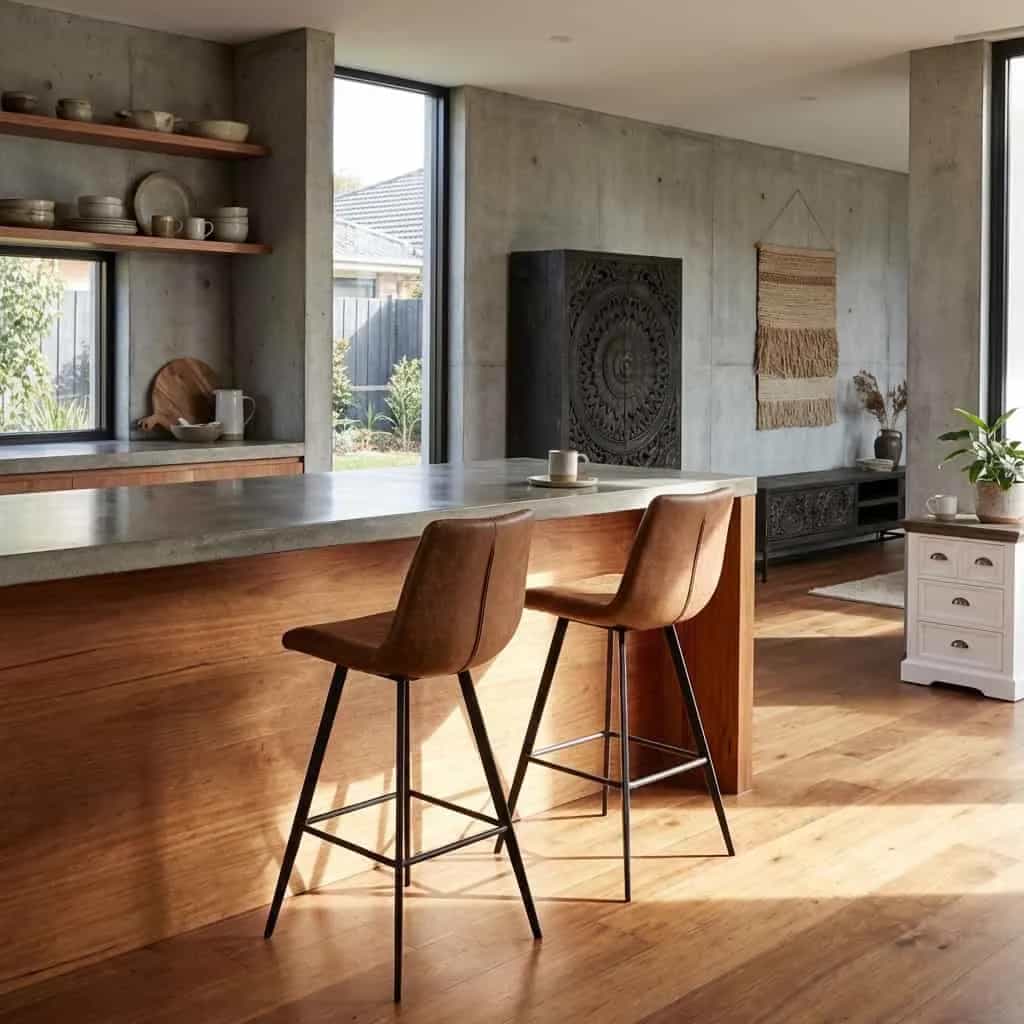 Pamplona Barhocker - Stoff Cognac