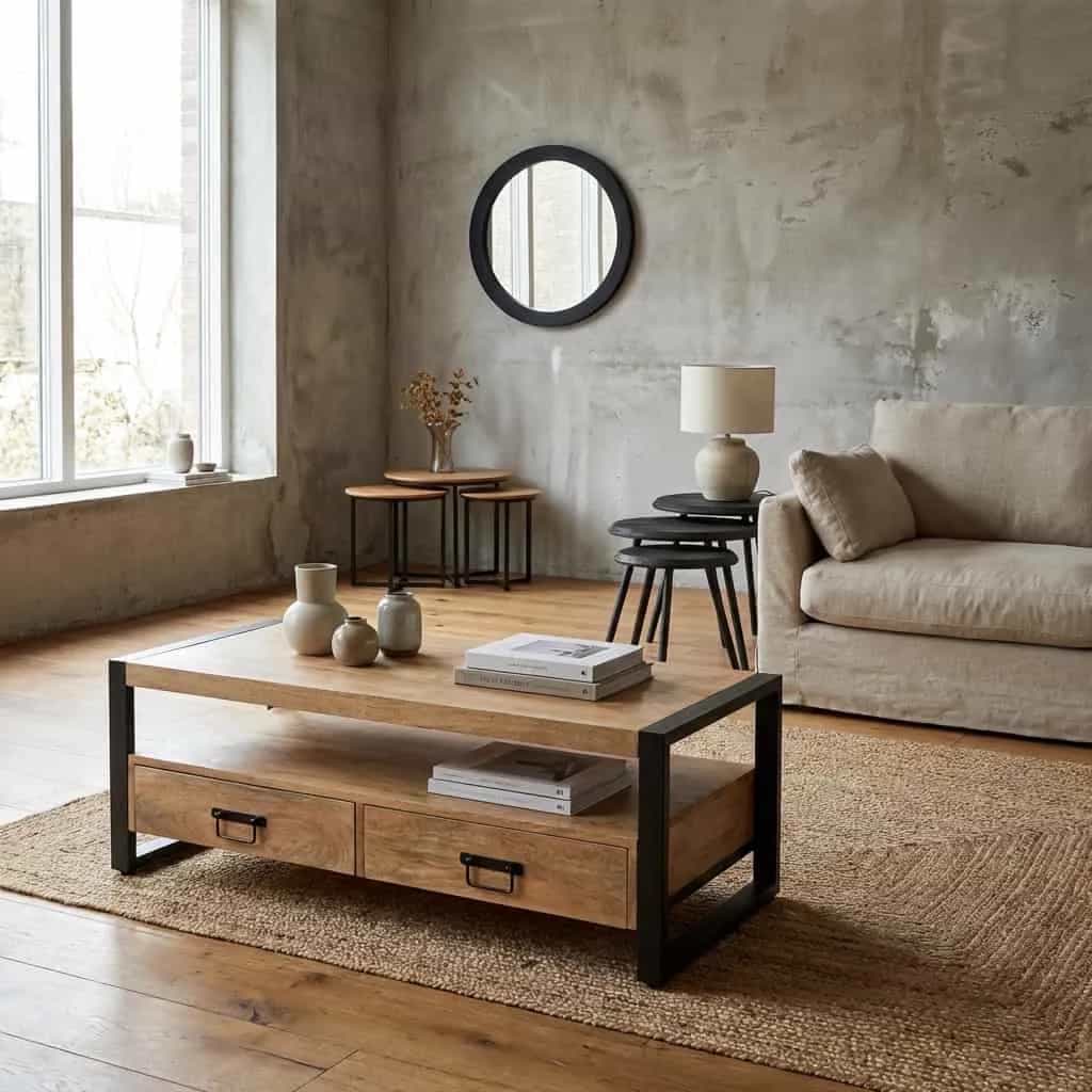 Couchtisch Britt | 120 cm | vier Schubladen