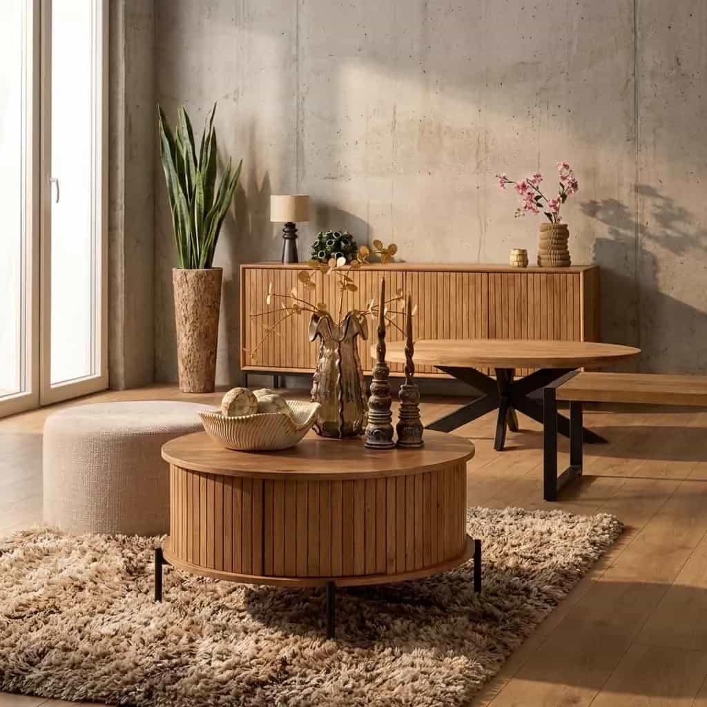 Couchtisch Madison Natural | 80 cm | Rund