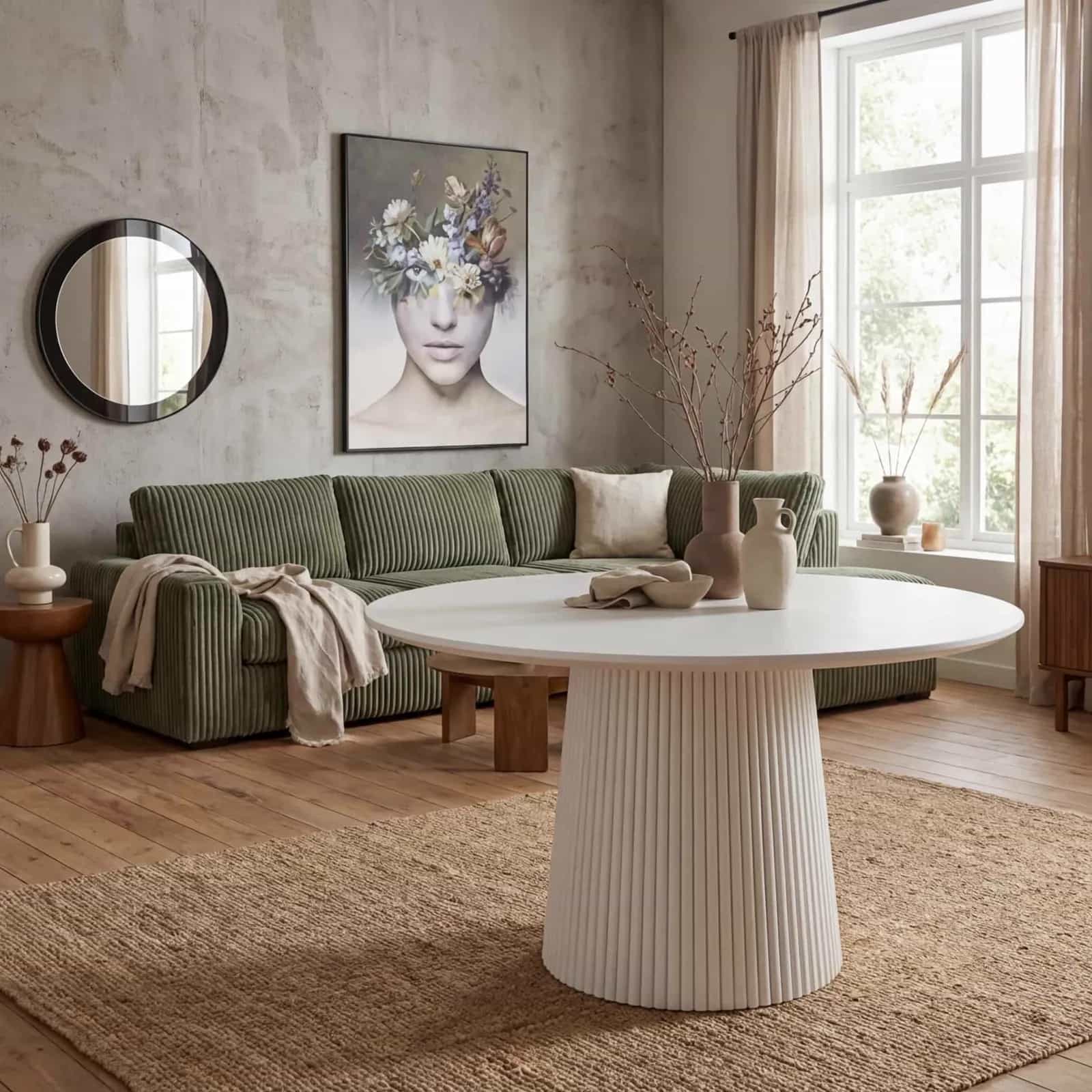 Couchtisch Solana Sand, Mangoholz, 80 cm