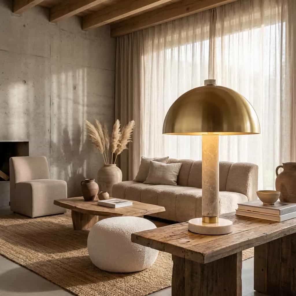 Tischlampe Jara gebürstetes Gold
