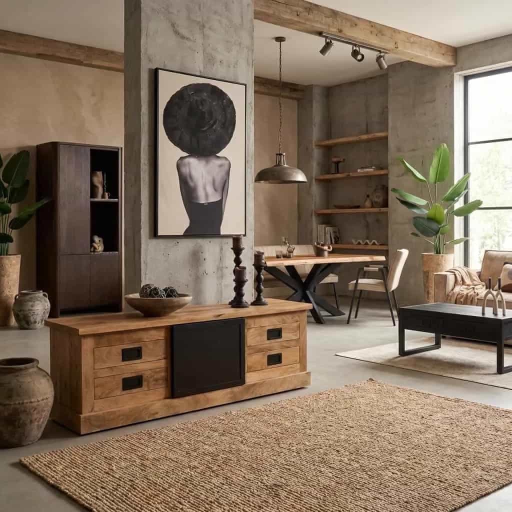 TV-Möbel Noa Natur-Mangoholz 155 cm