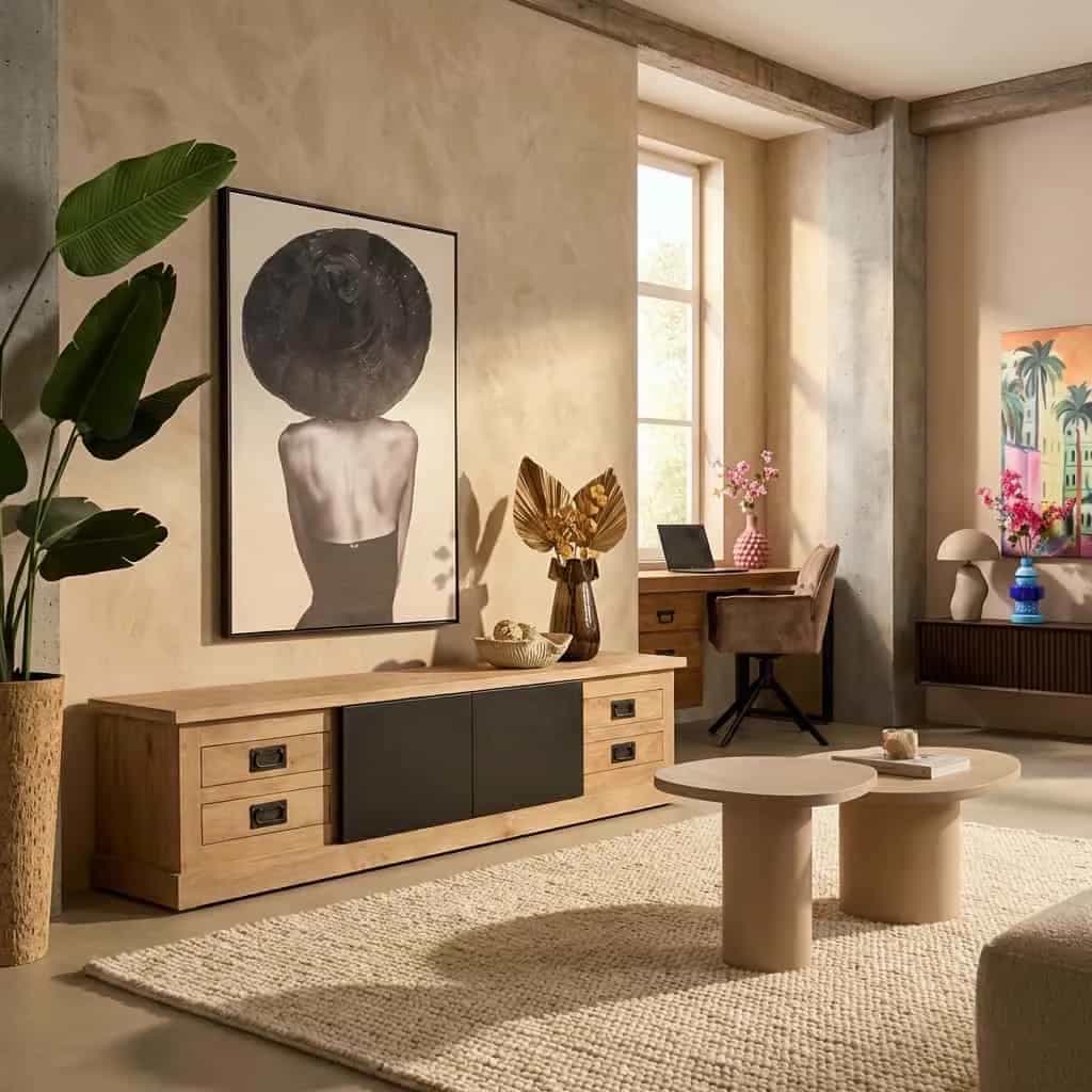 TV-Möbel Noa Natur-Mangoholz 200 cm