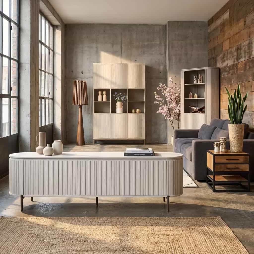 TV-Möbel Solana Sand Mangoholz 210 cm