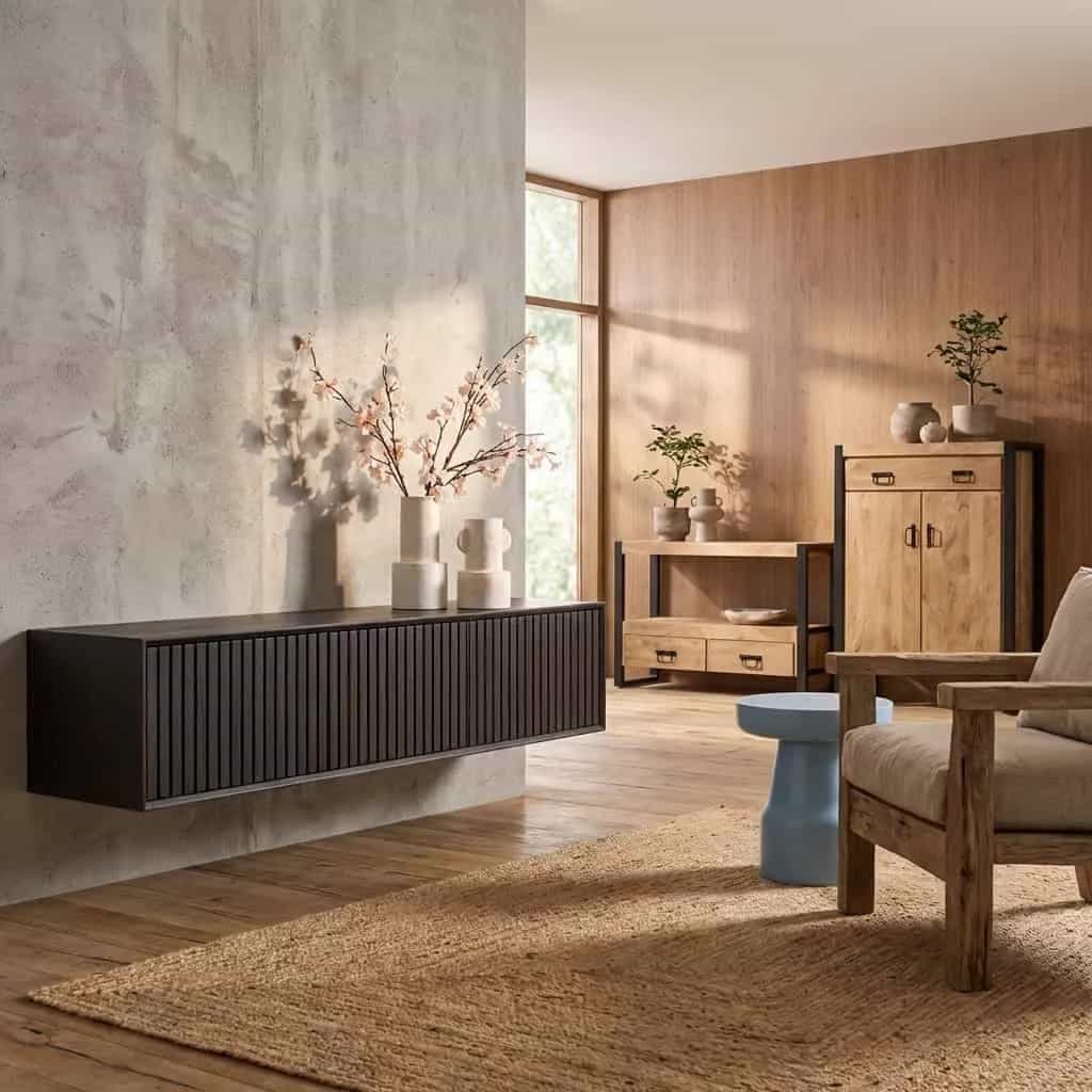 TV-Hängeelement Madison Schwarz | 160 cm