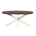 Dänischer ovaler Esstisch Madison, braun, Beine in Sandfarbe, Mangoholz, 160 cm - Starfurn