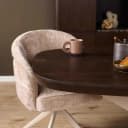 Dänischer ovaler Esstisch Madison, braun, Beine in Sandfarbe, Mangoholz, 160 cm - Starfurn