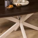 Dänischer ovaler Esstisch Madison, braun, Beine in Sandfarbe, Mangoholz, 160 cm - Starfurn