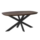 Dänischer ovaler Esstisch Madison, braun, schwarze Beine, Mangoholz, 160 cm - Starfurn