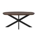 Dänischer ovaler Esstisch Madison, braun, schwarze Beine, Mangoholz, 160 cm - Starfurn