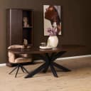 Dänischer ovaler Esstisch Madison, braun, schwarze Beine, Mangoholz, 280 cm - Starfurn