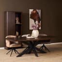 Dänischer ovaler Esstisch Madison, braun, schwarze Beine, Mangoholz, 280 cm - Starfurn