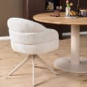 Drehbarer Esszimmerstuhl Bella Off White, Fuß in Sand - Starfurn