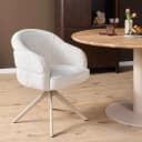 Drehbarer Esszimmerstuhl Bella Off White, Fuß in Sand - Starfurn