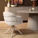 Drehbarer Esszimmerstuhl Bella Off White, Fuß in Sand - Starfurn