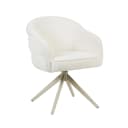 Drehbarer Esszimmerstuhl Bella Off White, Fuß in Sand - Starfurn