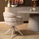 Drehbarer Esszimmerstuhl Bella Beige, Fuß in Sand - Starfurn