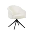 Drehbarer Esszimmerstuhl Bella Off White, schwarze Beine - Starfurn