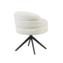 Drehbarer Esszimmerstuhl Bella Off White, schwarze Beine - Starfurn