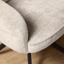 Drehbarer Esszimmerstuhl Bella Off White, schwarze Beine - Starfurn