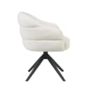 Drehbarer Esszimmerstuhl Bella Off White, schwarze Beine - Starfurn