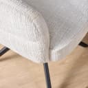 Drehbarer Esszimmerstuhl Bella Off White, schwarze Beine - Starfurn