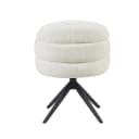 Drehbarer Esszimmerstuhl Bella Off White, schwarze Beine - Starfurn