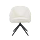 Drehbarer Esszimmerstuhl Bella Off White, schwarze Beine - Starfurn