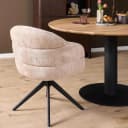 Drehbarer Esszimmerstuhl Bella, beige, mit schwarzen Beinen - Starfurn
