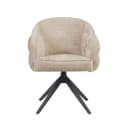 Drehbarer Esszimmerstuhl Bella, beige, mit schwarzen Beinen - Starfurn