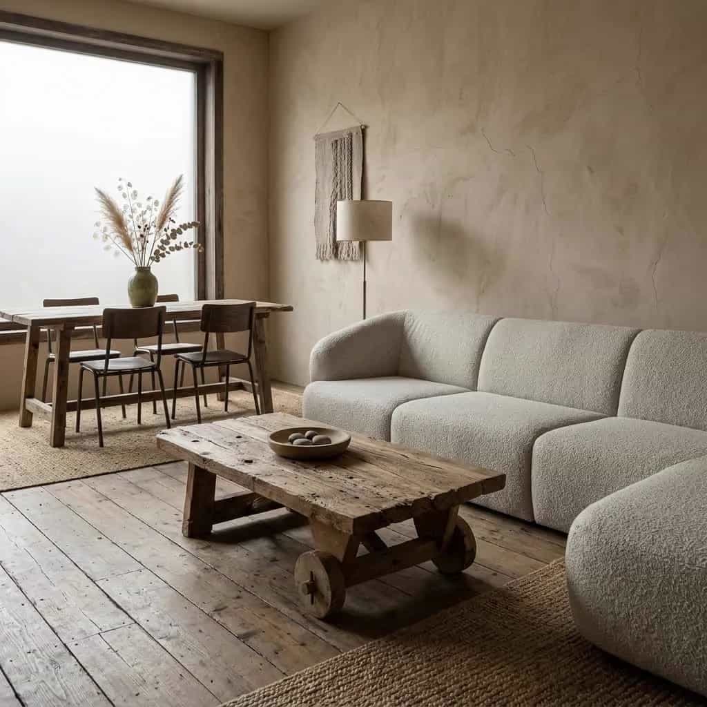 Couchtisch Cart | Altes Holz mit Rollen | 130 x 80 cm