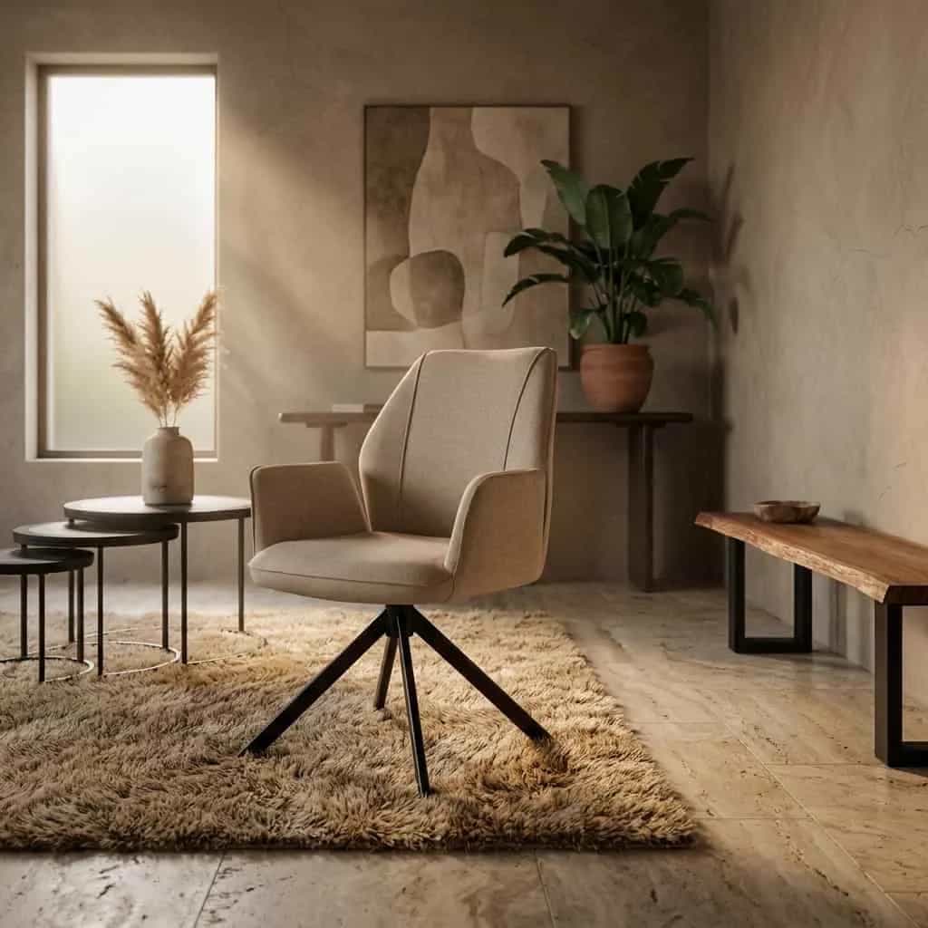 Alba Esszimmerstuhl - Drehfuß 360ARS - Storm - Beige 06