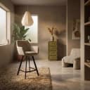 Barhocker Bliss mit Armlehnen - beige - By-Boo