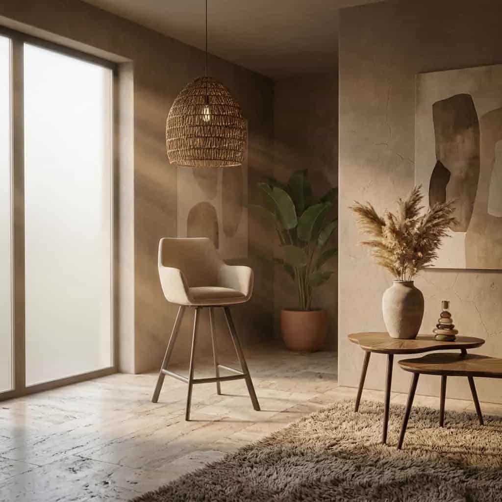 Barhocker Bliss mit Armlehnen - Taupe