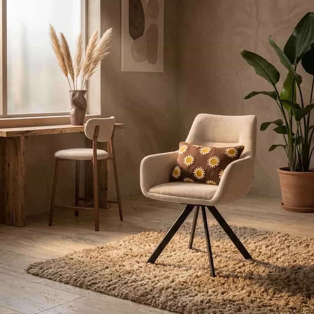 Stuhl Bliss mit Armlehnen - beige
