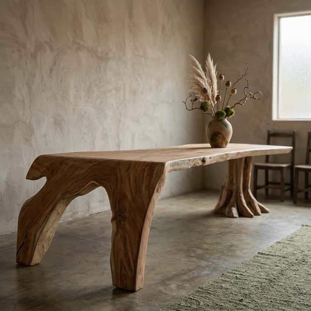 Baumstammtisch „Waterval“ aus Suarholz, 340 cm | Einzigartig