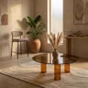 Couchtisch Aero Glas & Kunstharz Braun - By-Boo
