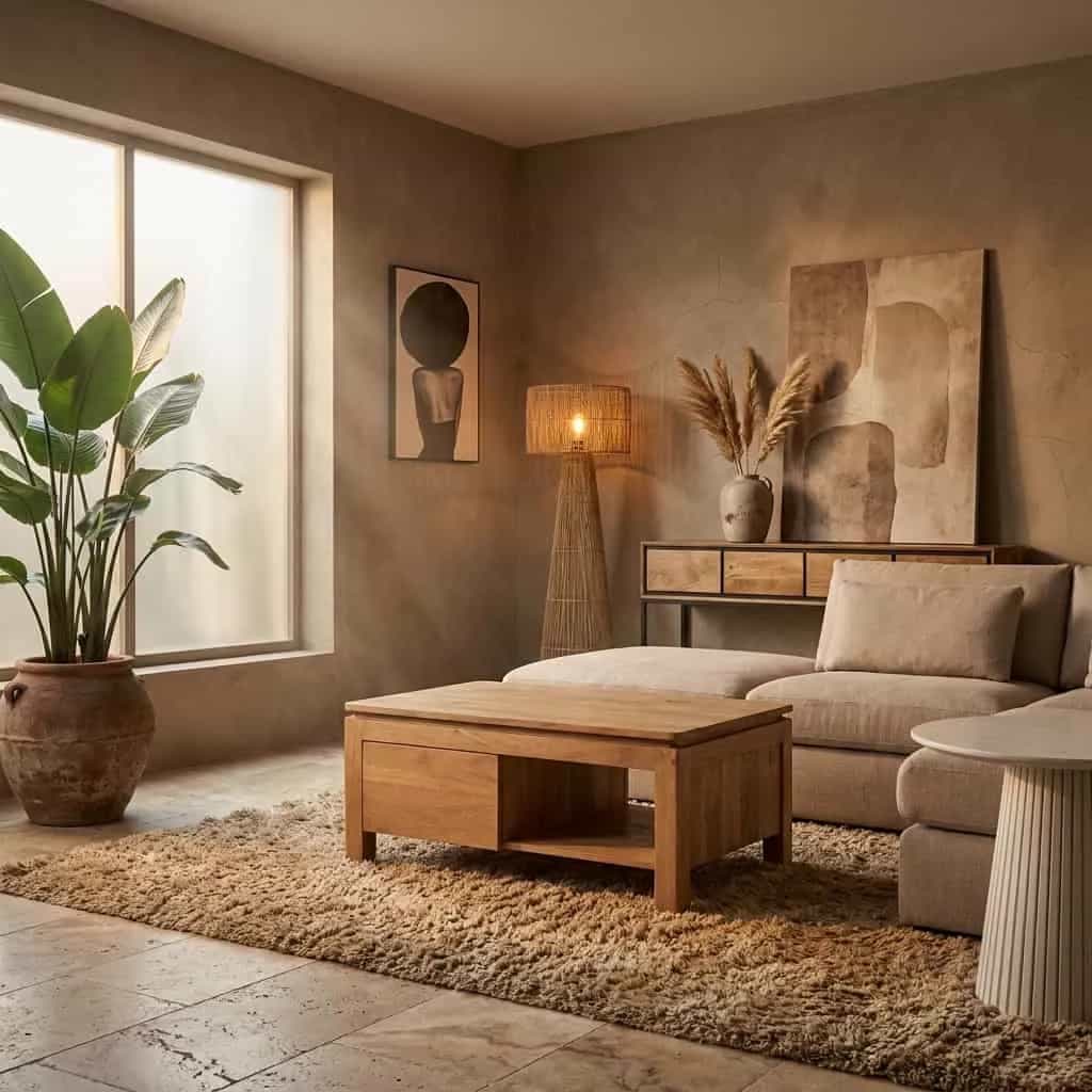 Quadratischer Couchtisch Dallas, naturbelassenes Mangoholz, 80 cm