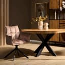 Esszimmerstuhl Dani, beige, Samt, drehbar - Starfurn