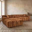 Sofa Cube lovely cinnamon 3-Sitzer + Lounge links - Richmond Interiors