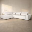 Sofa Lund Cream Fusion 3-Sitzer + Ottomane links - Richmond Interiors