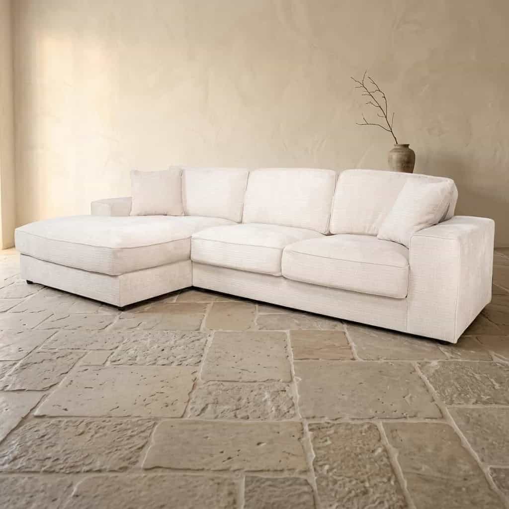 Sofa Santos niagara beige 2,5-Sitzer + Lounge links