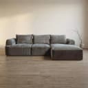 Canterbury 2 5-AL + Chaise R - Mona 464 Zementgrau - Tower Living