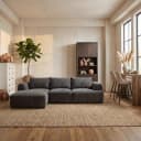 Canterbury 2 5-AR + Chaise L - Mona 464 Zementgrau - Tower Living